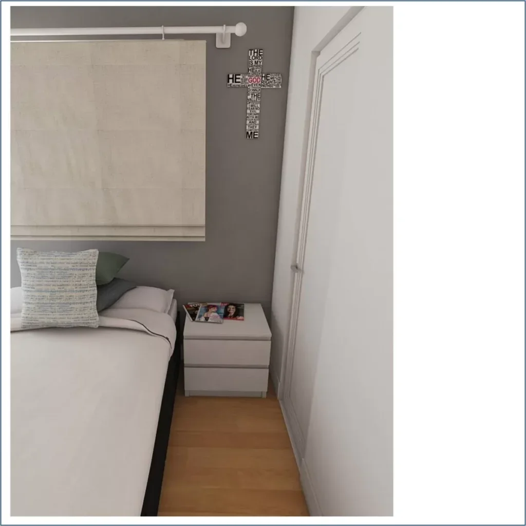 Mesa de Noche Moderna Minimalista Blanca en Bogotá