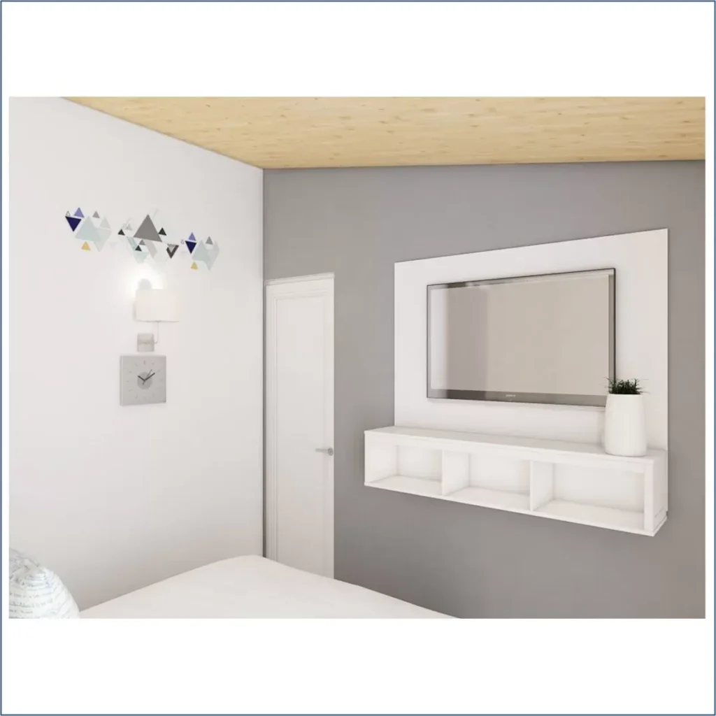 Mueble para TV Minimalista Blanco con Almacenamiento Bogotá