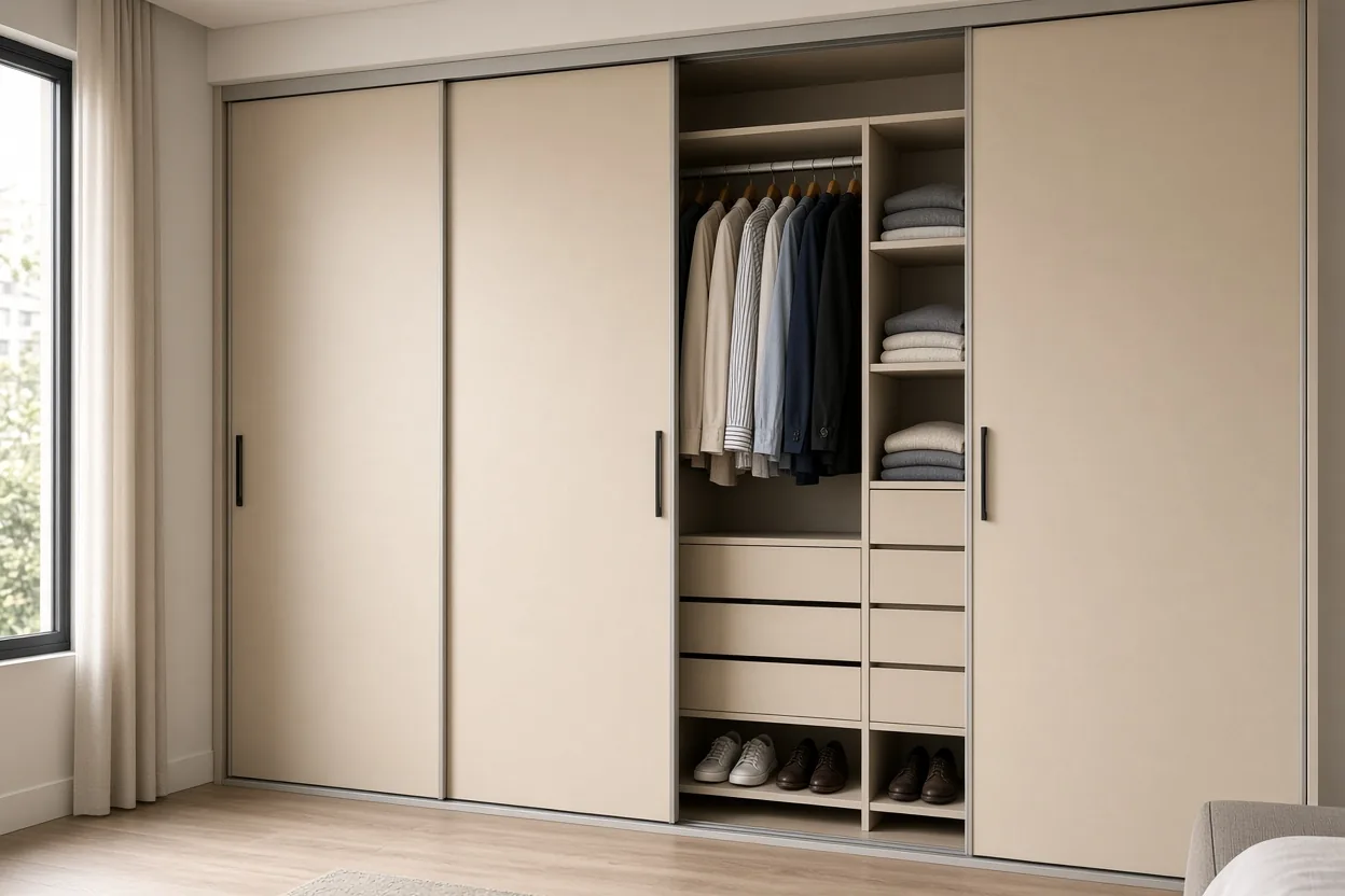 Closet Elegante con Acabado en Tono Claro en Bogotá