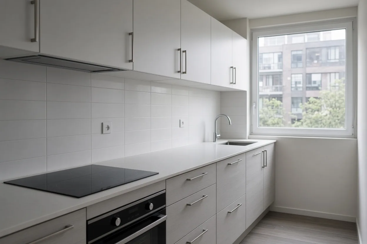 Cocina integral lineal pequeña en Bogotá