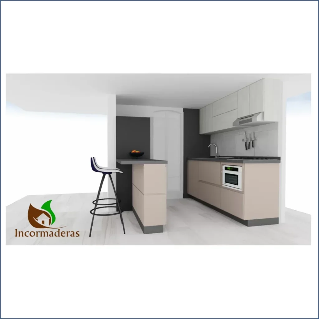 Cocina integral pequeña con isla