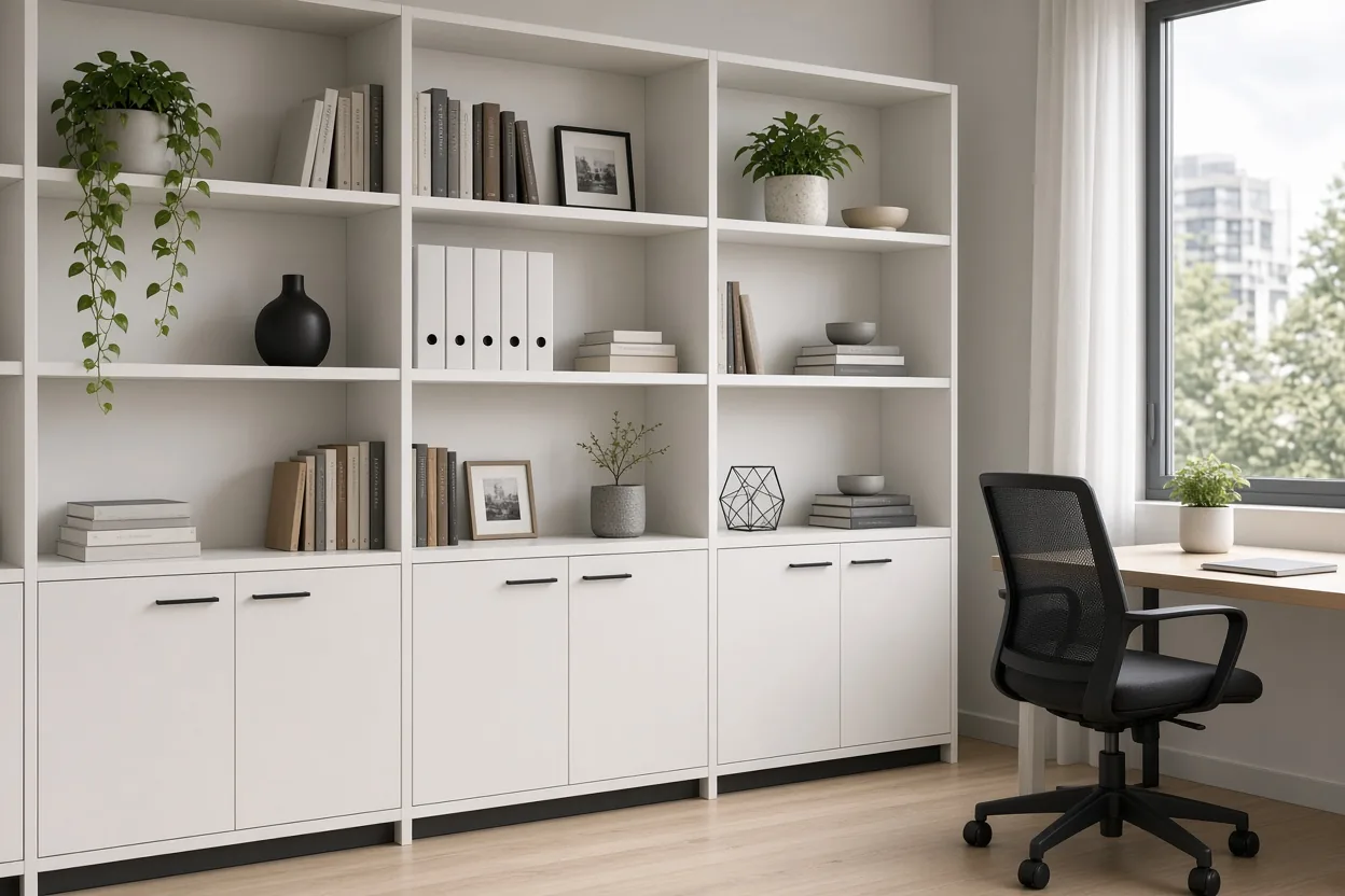 Mueble biblioteca moderna para hogar u oficina en Bogotá