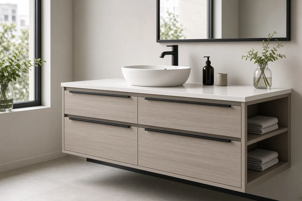 Mueble de baño con acabado premium