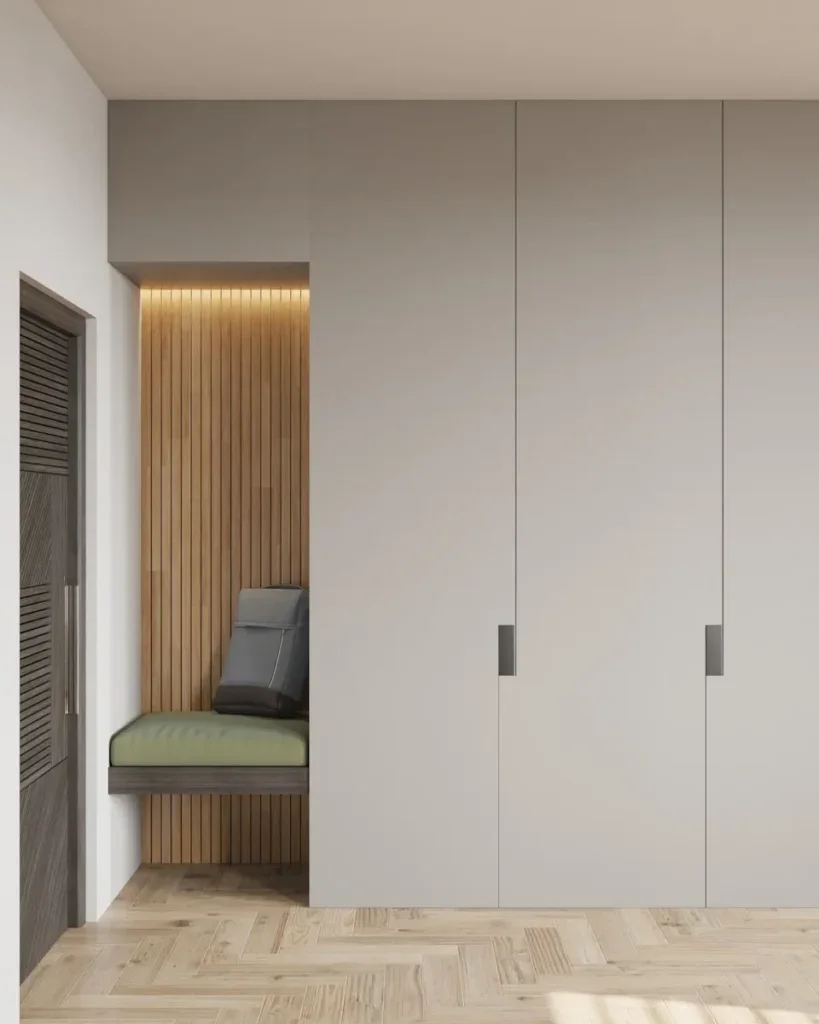 Closet Moderno con Rincón de Descanso Integrado